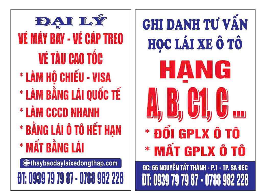 VĂN PHÒNG GHI DANH HỌC LÁI XE Ô TÔ ĐỒNG THÁP