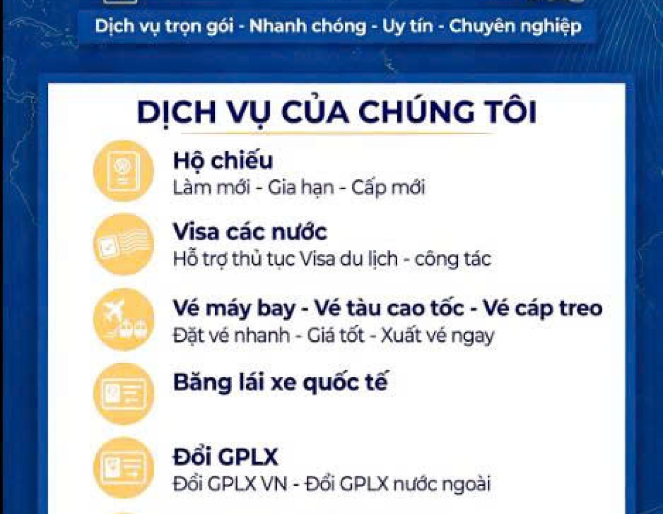 DỊCH VỤ CỦA CHÚNG TÔI 